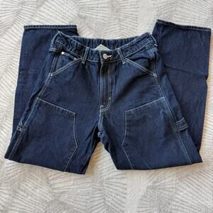 H&M Boys Baggy Carpenter Jeans Size 18 Dark Wash Utility Denim